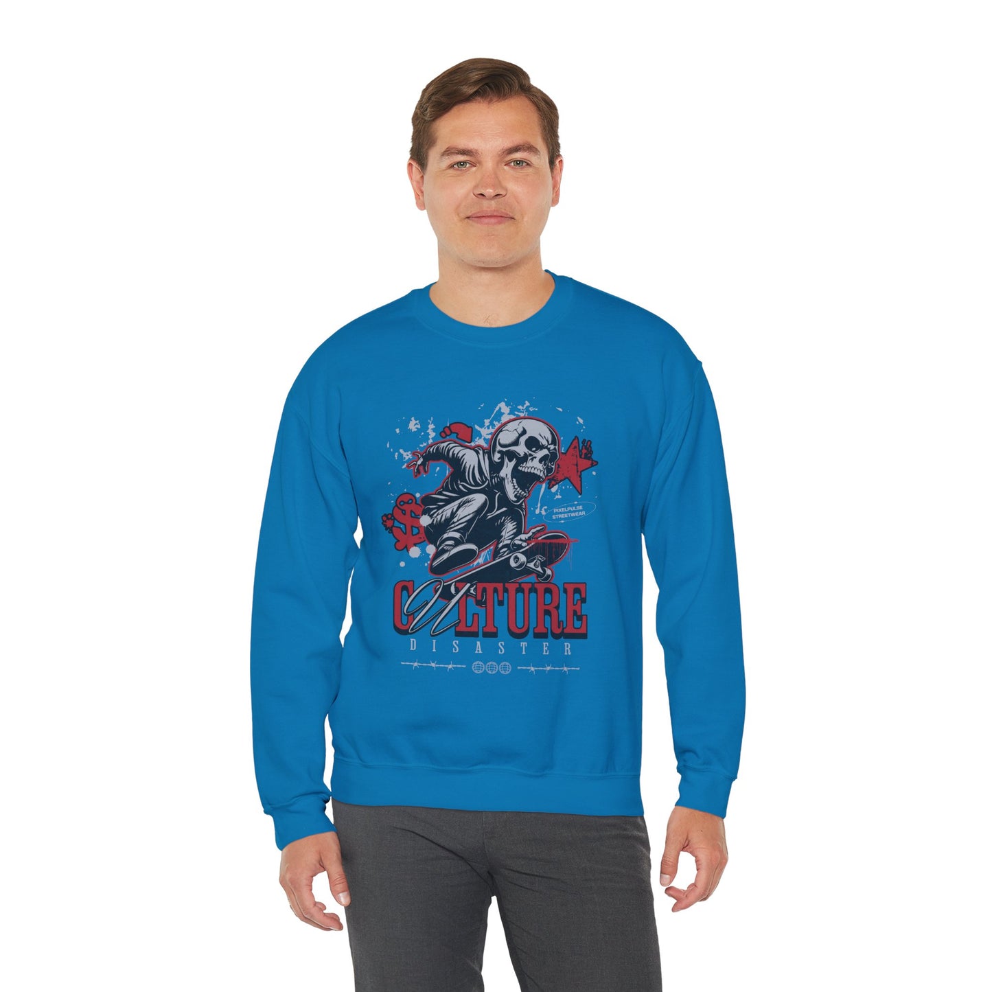 Funny Skull "Culture is a Disaster" Streetwear Sweatshirt