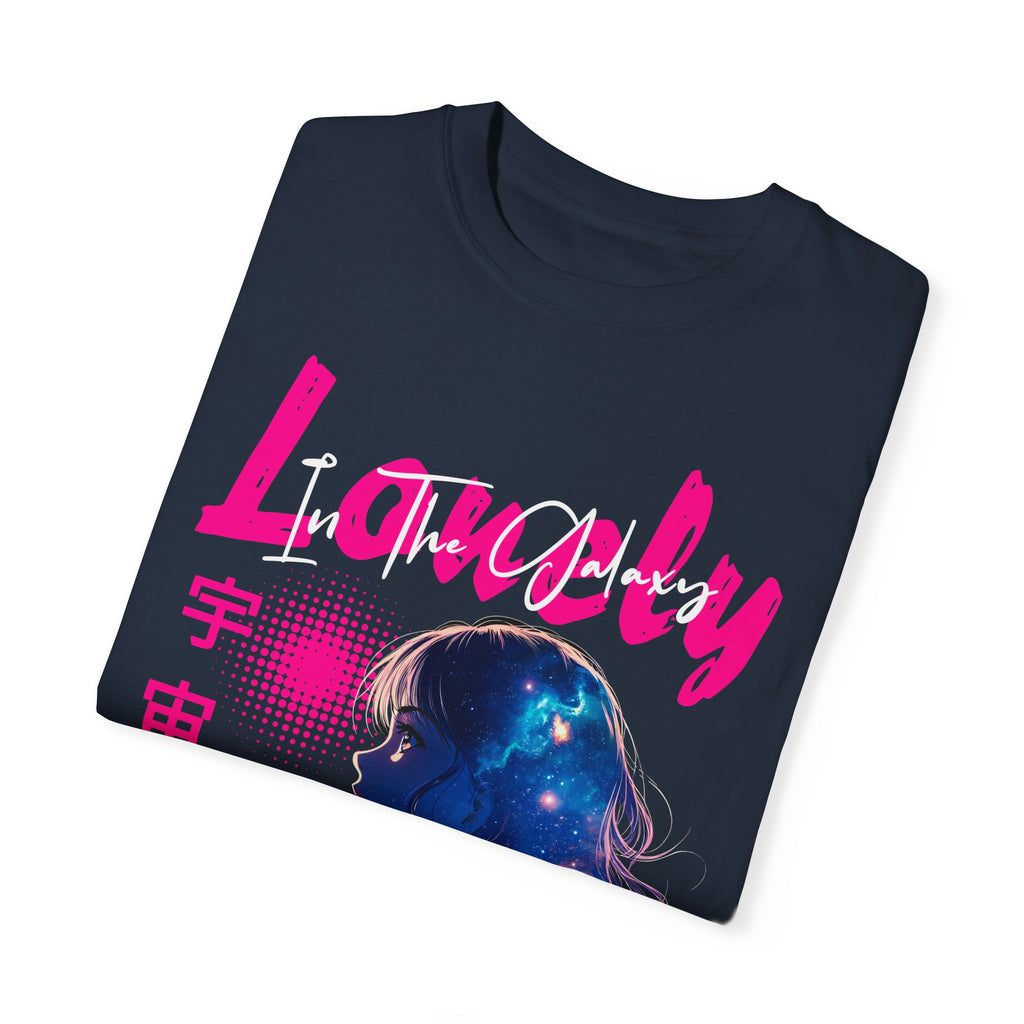 Lonely Space Galaxy Anime Girl T-shirt