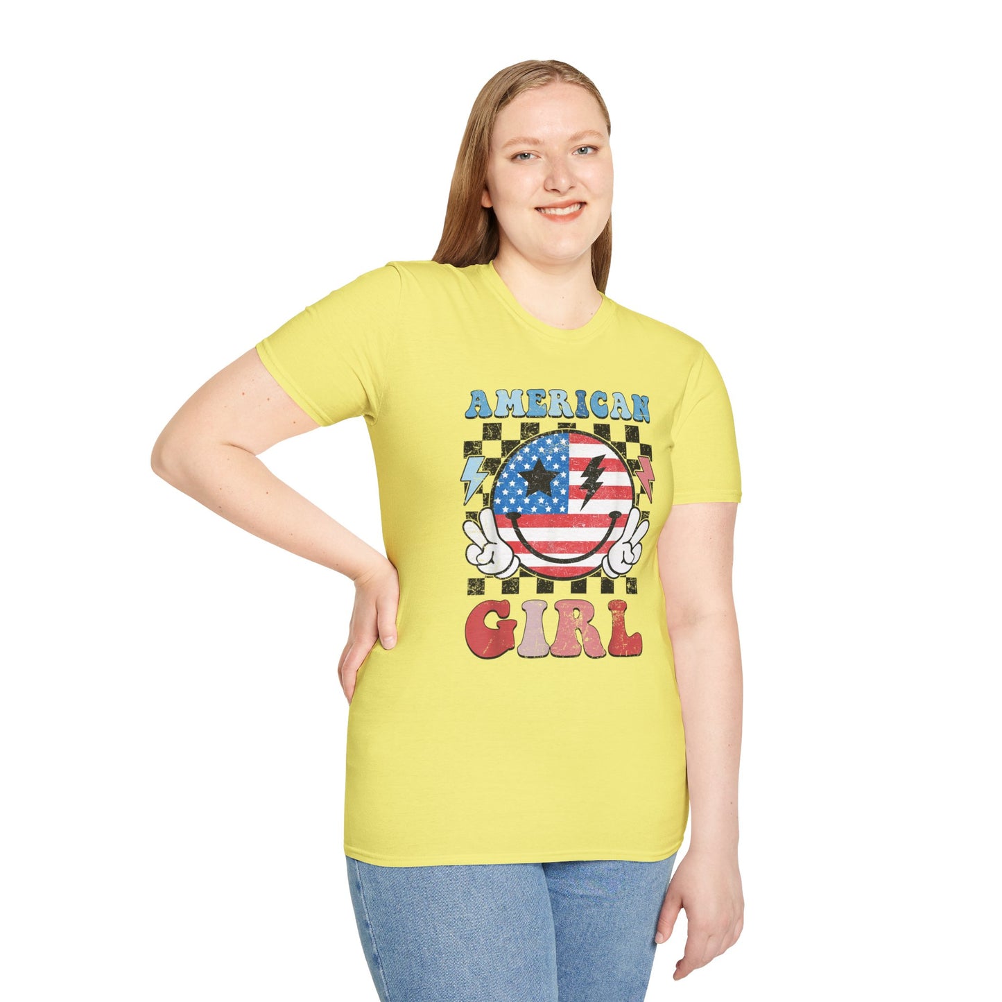 Vintage Peace Sign American Girl T-shirt