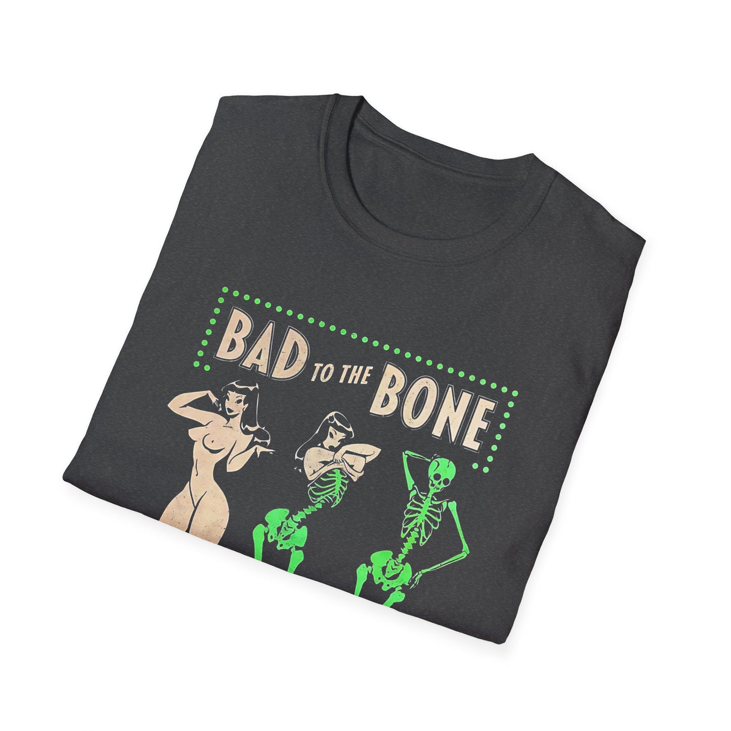 Bad to the Bone Halloween Skeleton Woman Baddie T-Shirt