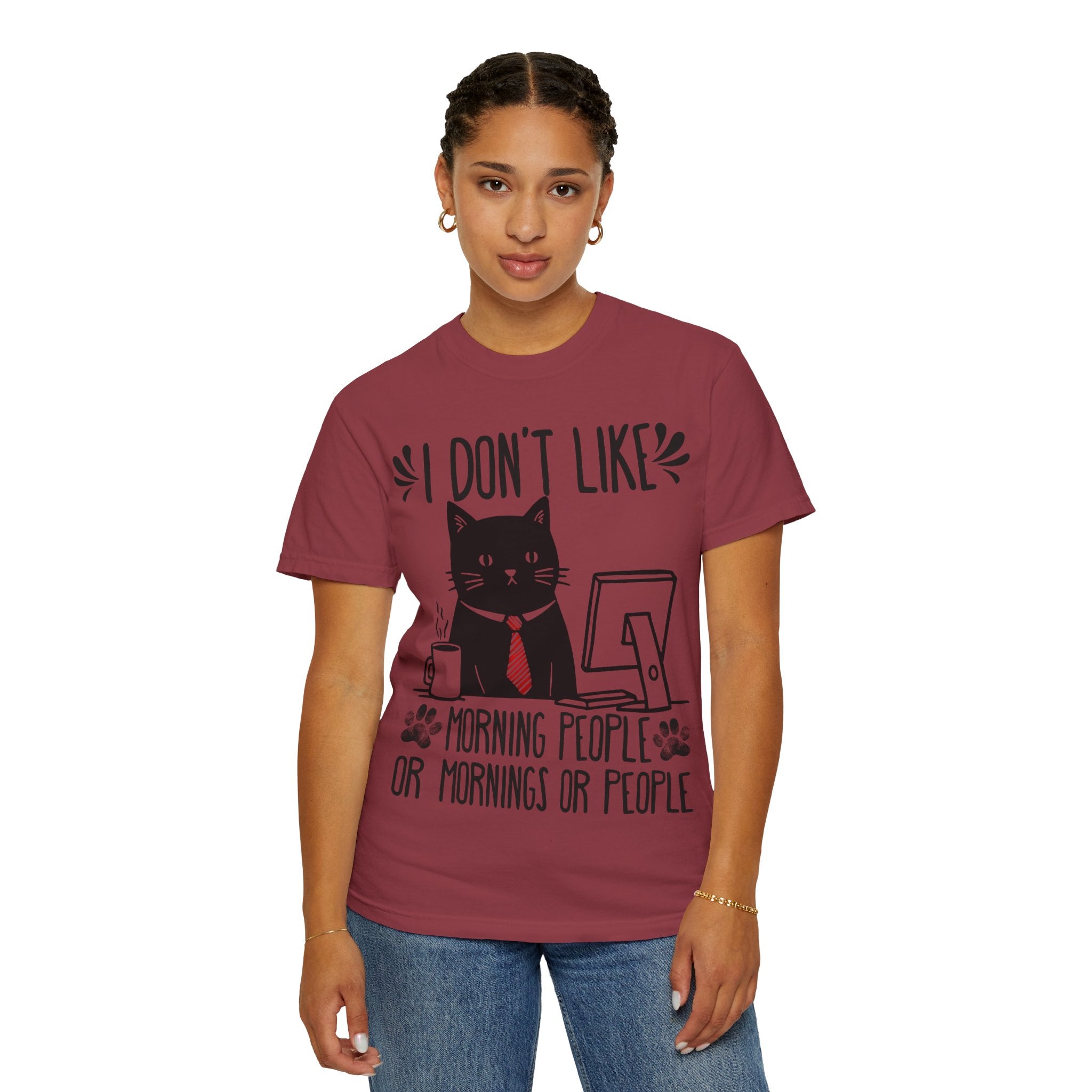 I Don’t Like Morning People... Or Mornings... Or People Funny Cat T-shirt