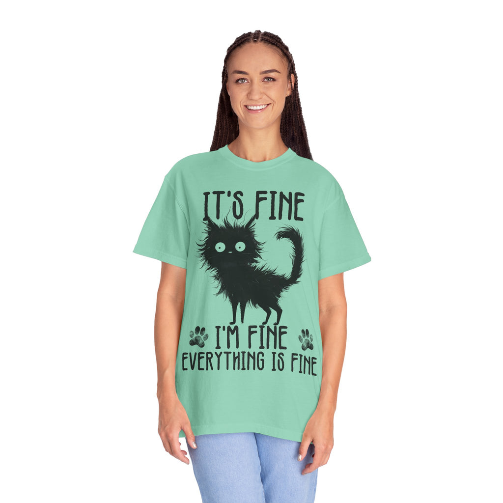 I’m Fine, It’s Fine, Everything Is Fine Funny Cat Kitten T-Shirt