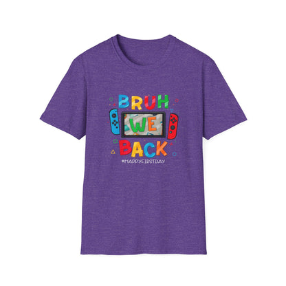 Back to School Gamers Bruh We Back Happy First Day of School T-Shirt