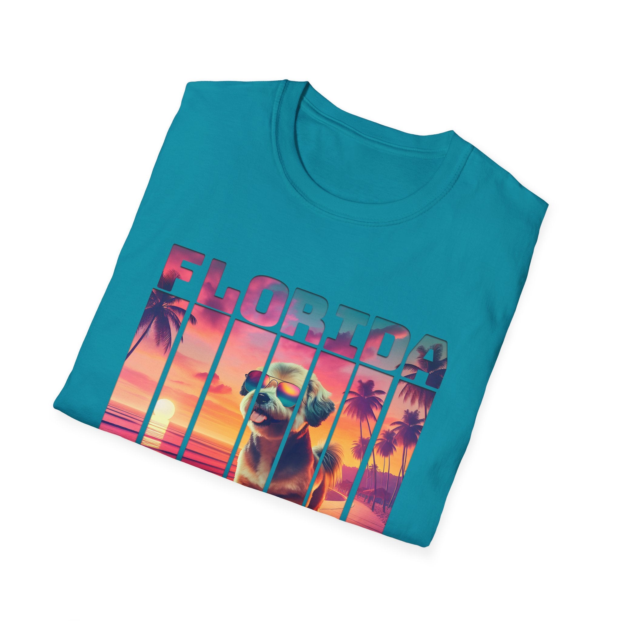 Florida Miami Beach Cool Summer Dog T-Shirt