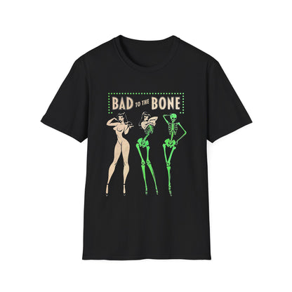 Bad to the Bone Halloween Skeleton Woman Baddie T-Shirt