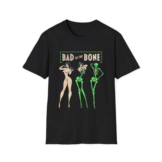 Bad to the Bone Halloween Skeleton Woman Baddie T-Shirt