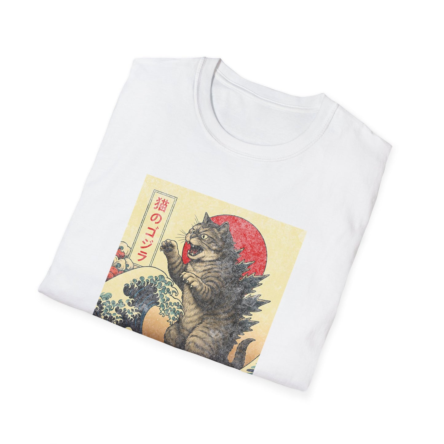 Japan Wave Landscape Catzilla Kaiju T-Shirt