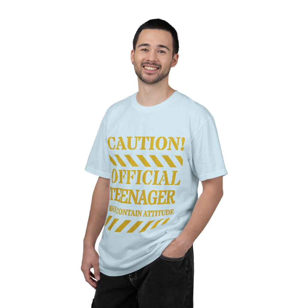 Caution! Official Teenager T-Shirt — 'May Contain Attitude' Youth Graphic Tee