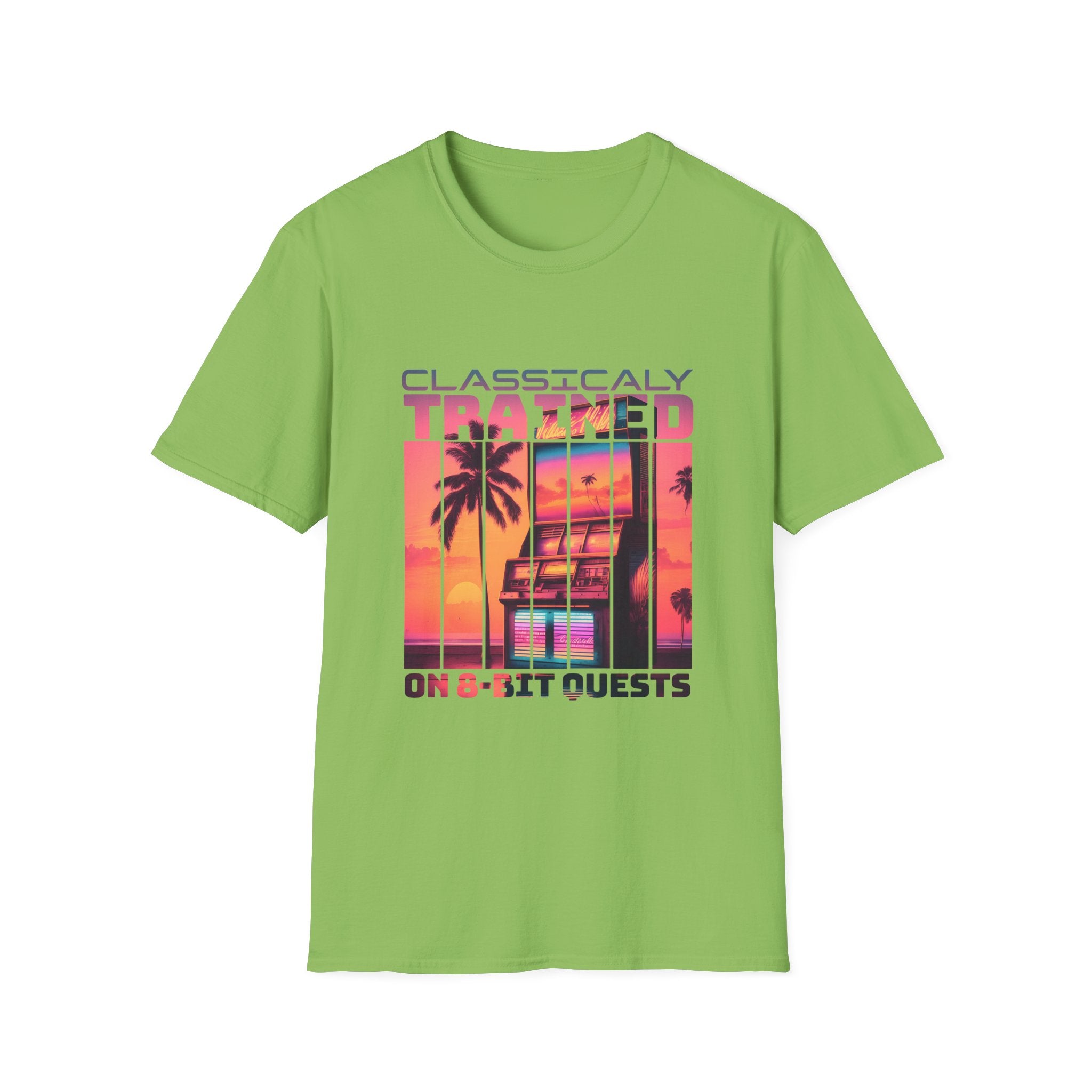 Synthwave Retro Classically Trained on 8-Bit Quests Arcade T-Shirt