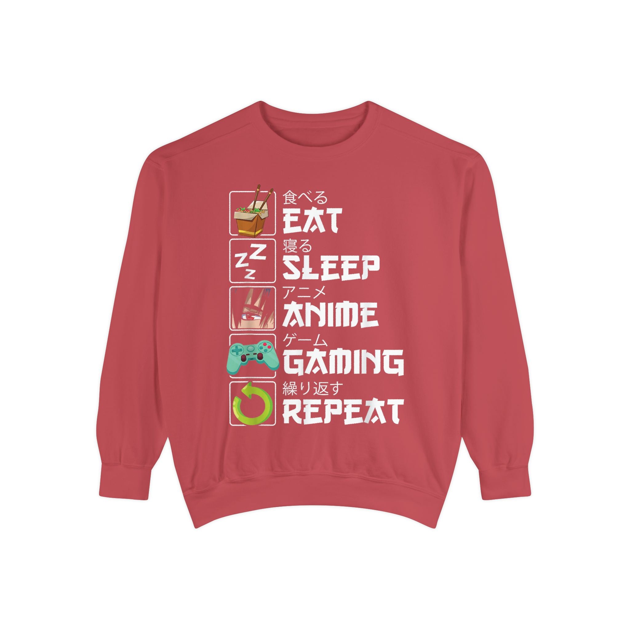 Anime Eat Sleep Anime Gaming Repeat – Funny Anime Gamer Sweatshirt