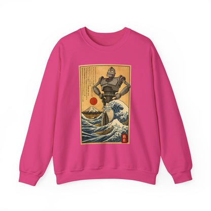 Mecha Shadows Over Fuji Retro Anime Sweatshirt