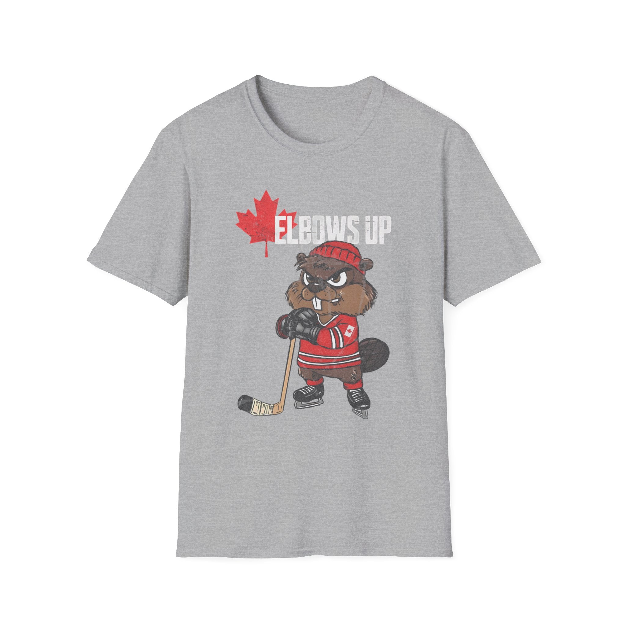 Beaver Hockey Elbows Up Canada Graphic Shirt