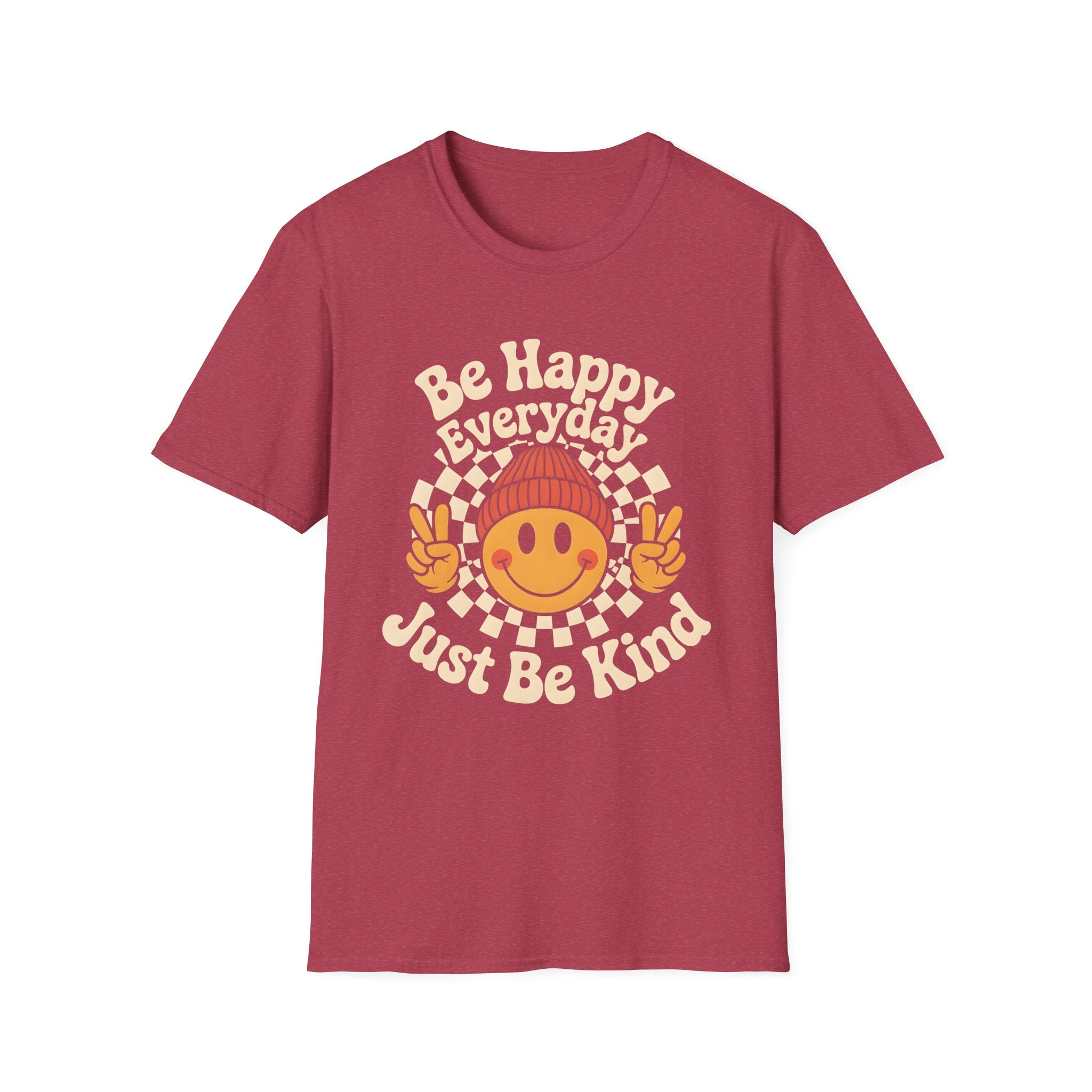 Be Happy Everyday Just Be Kind Cute Smiley Face T-Shirt