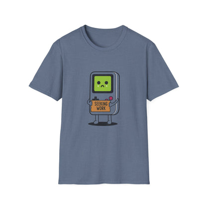 Seeking Work Funny Unemployed Retro Gamer T-Shirt