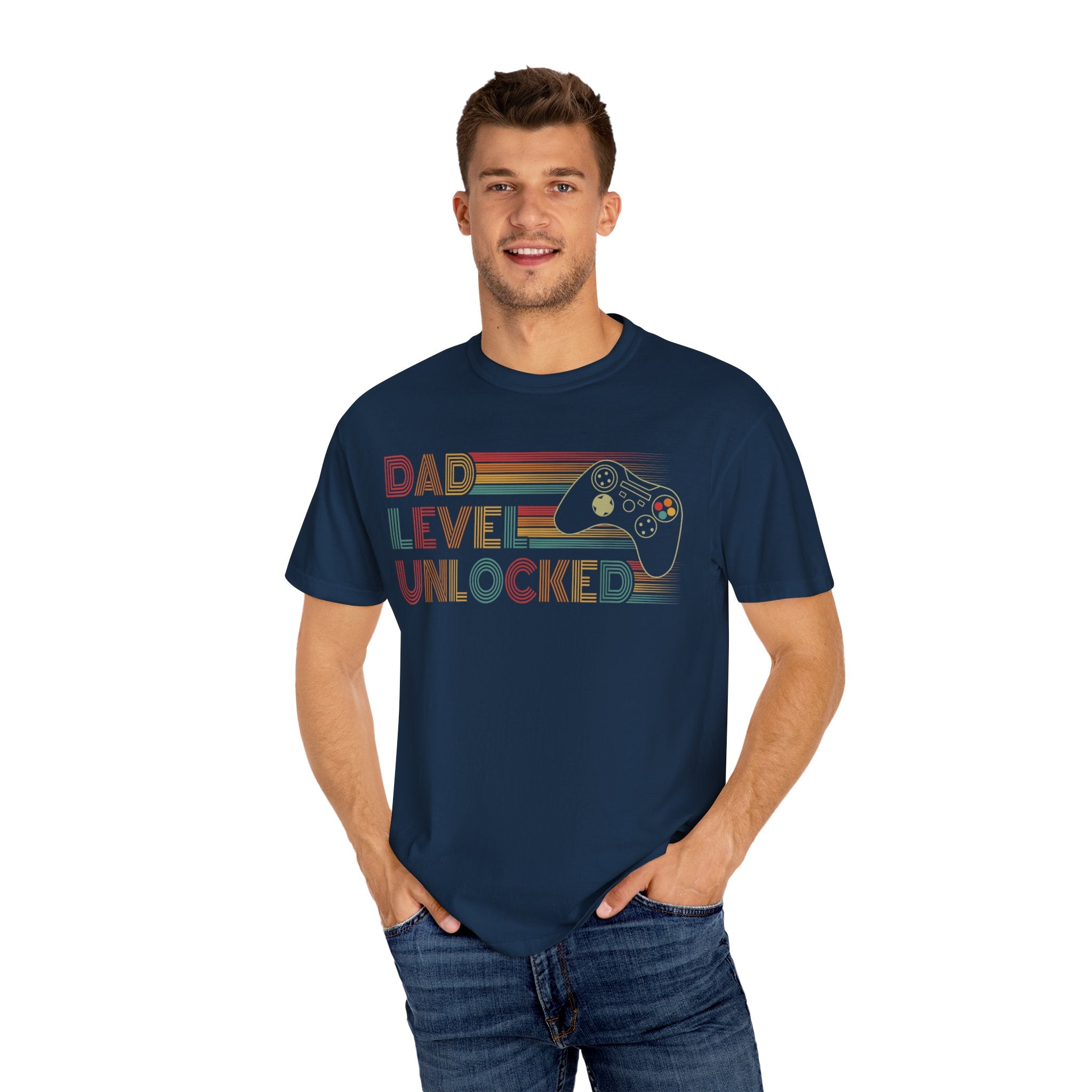 Dad Level Unlocked Retro Gaming Dad T-shirt