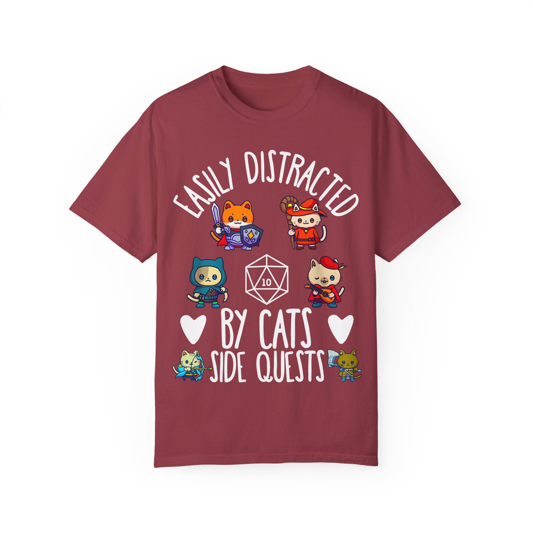 Easily Distracted by Cats and Side Quests T-shirt
