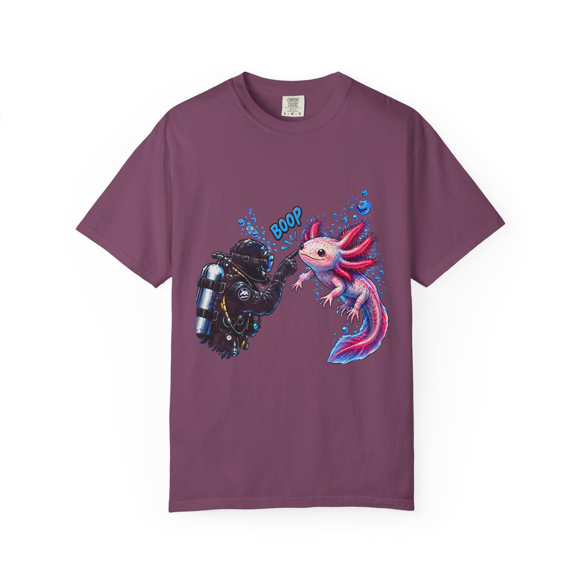 Axolotl Scuba Diver Shirt, Funny Boop The Snoot Tee, Cute Amphibian Lover Gift, Ocean Animal Apparel | Comfort Colors® T-Shirt