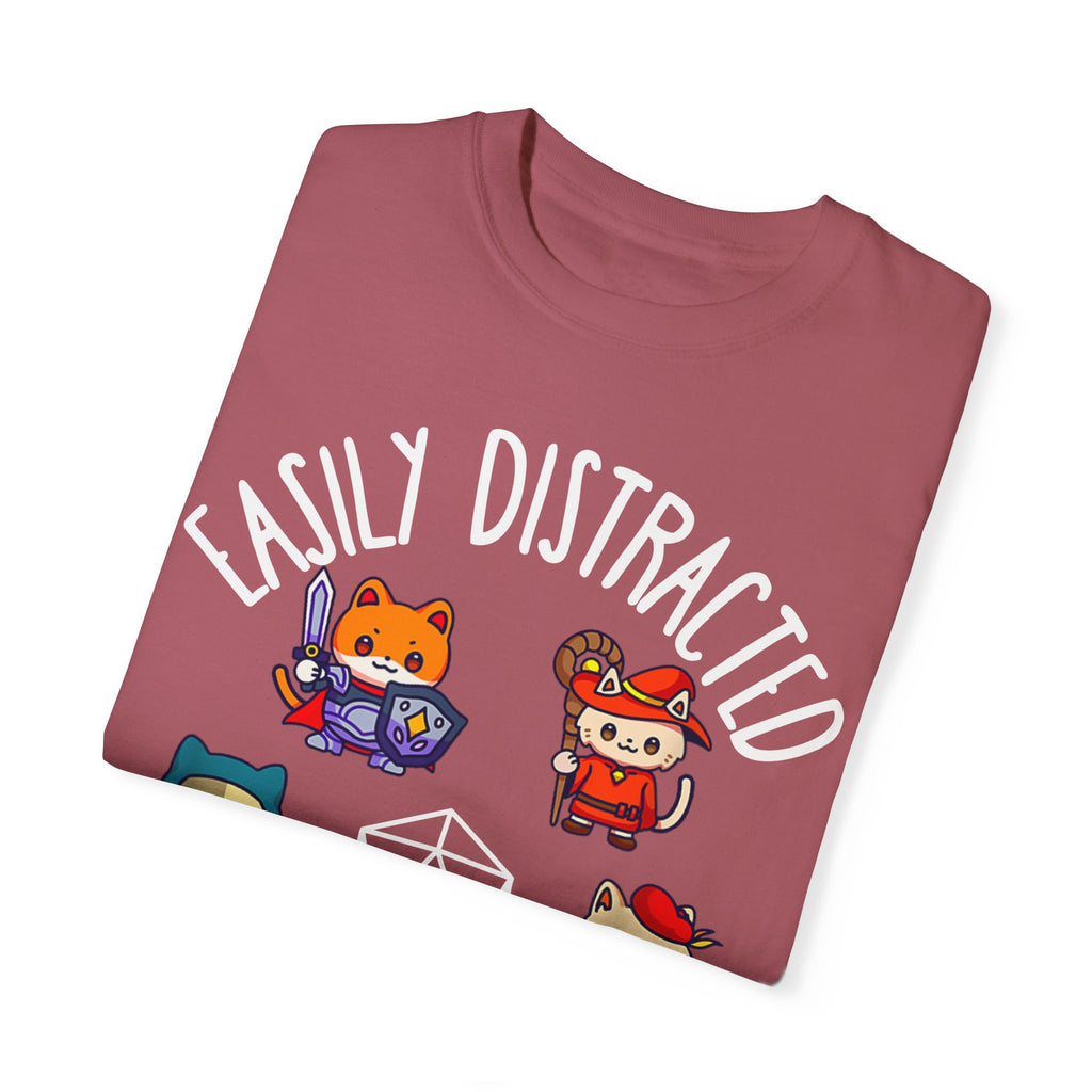 Easily Distracted by Cats and Side Quests T-shirt