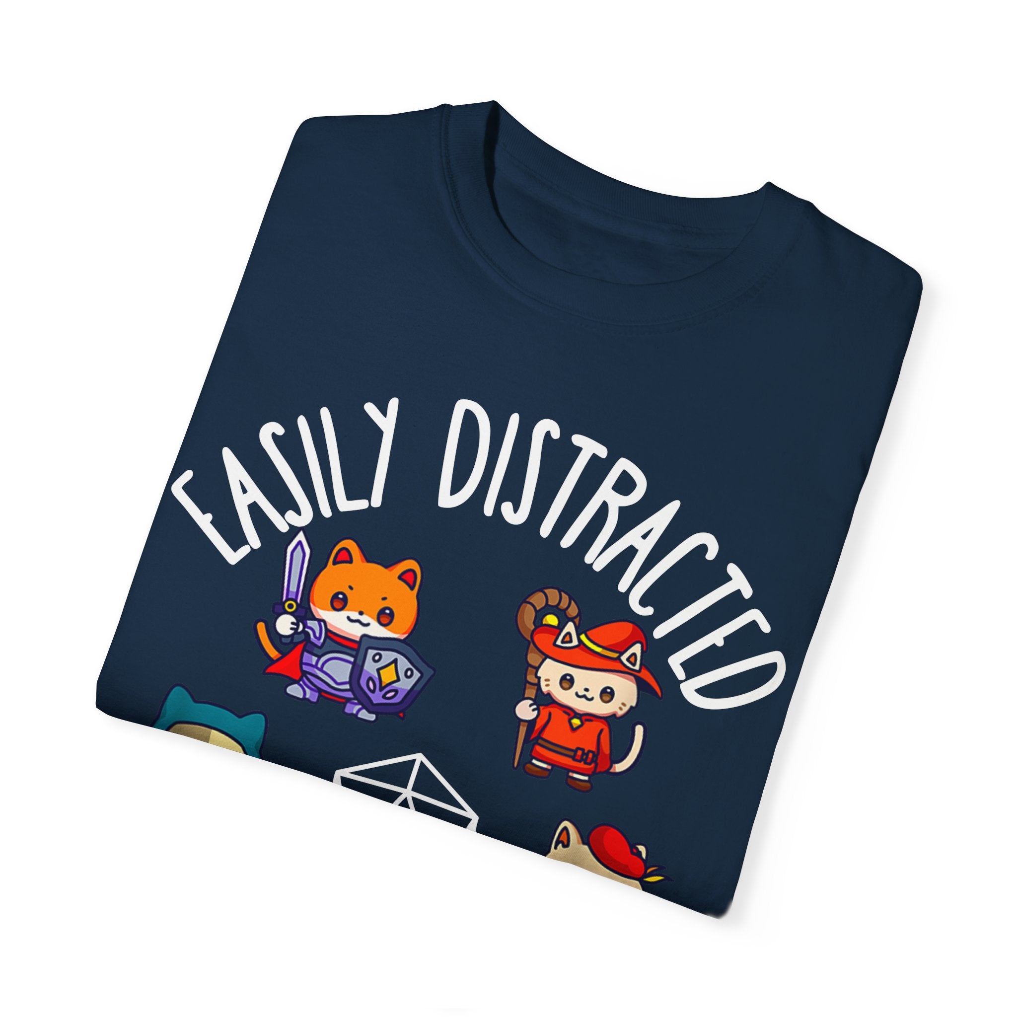 Easily Distracted by Cats and Side Quests T-shirt
