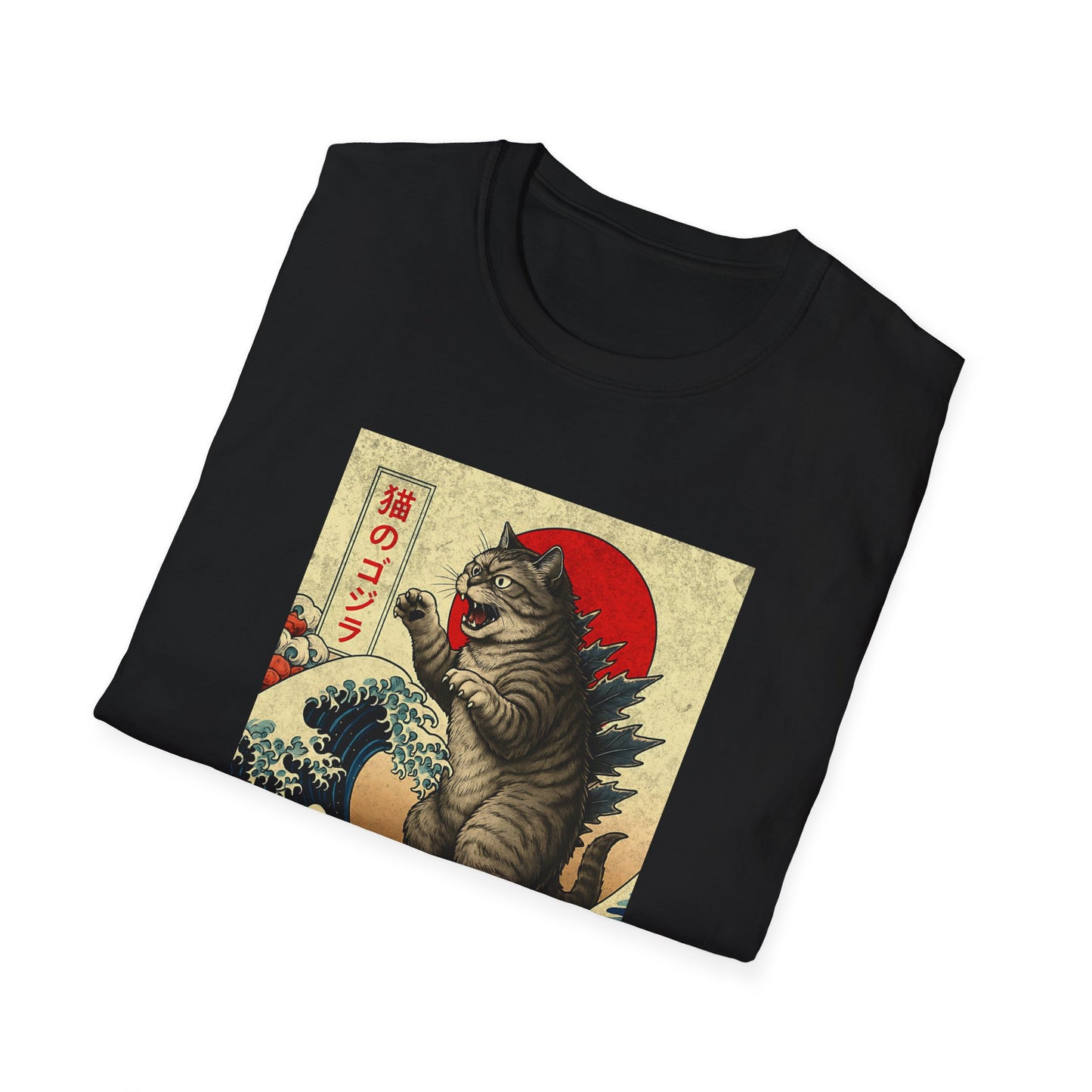Japan Wave Landscape Catzilla Kaiju T-Shirt
