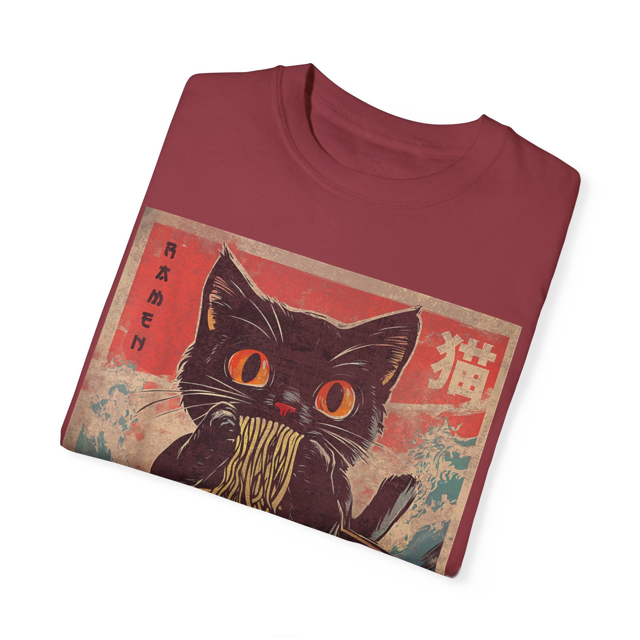 Anime Cat Eating Ramen – Japanese Kawaii Neko Food  T-shirt