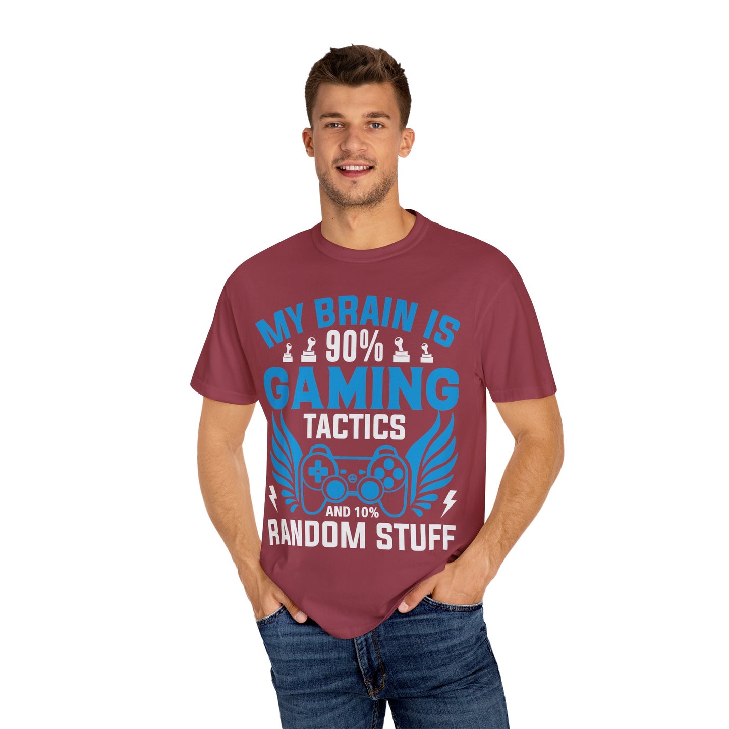 My Brain is 90% Gaming Tactics and 10% Random Stuff Gamer T-shirt