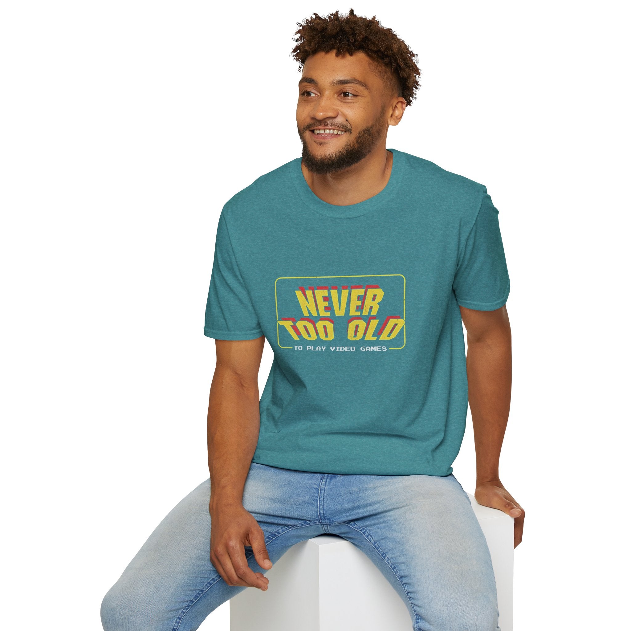 Never Too Old to Play Video Games Funny Retro Gamer T-Shirt