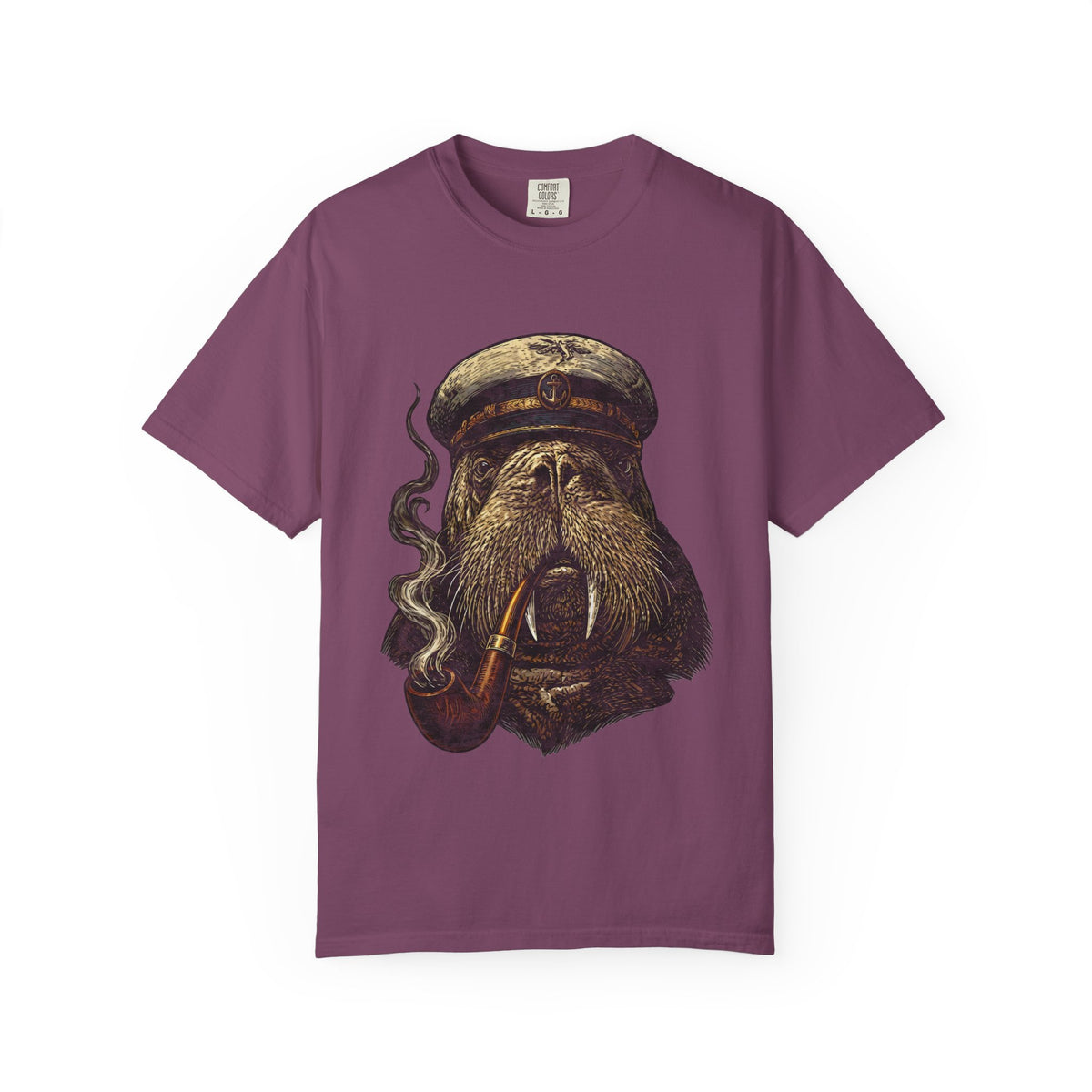 Captain Walrus Shirt, Vintage Sailor Tee, Retro Nautical Boat Captain, Smoking Pipe Animal Boat Shirt, Sea Captain Gift Comfort Colors® Tee