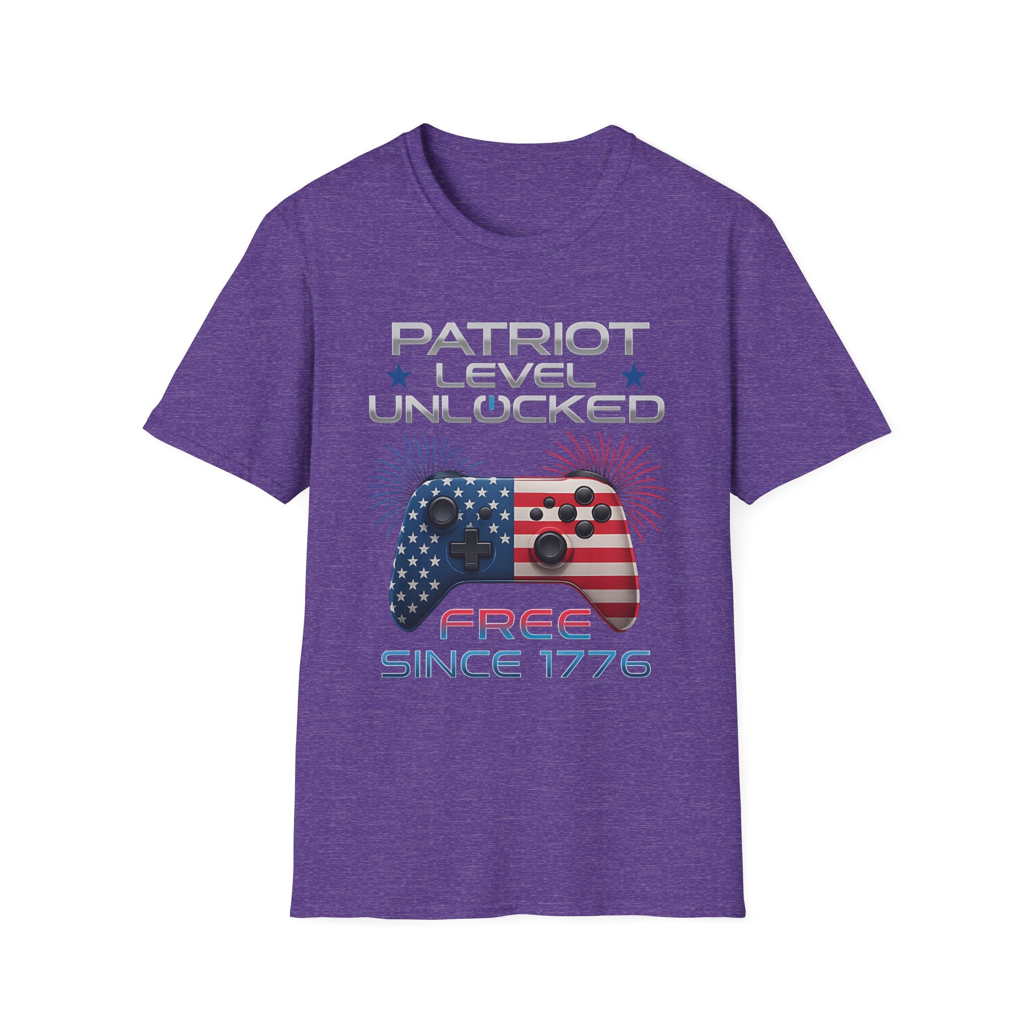 Gamer Level Unlocked Patriot 4th Of July Gaming T-Shirt