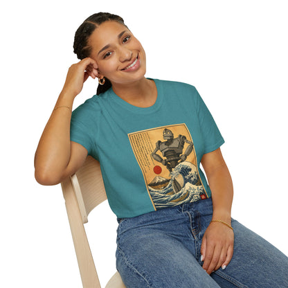Giant Robot Over Mount Fuji Retro Anime T-shirt