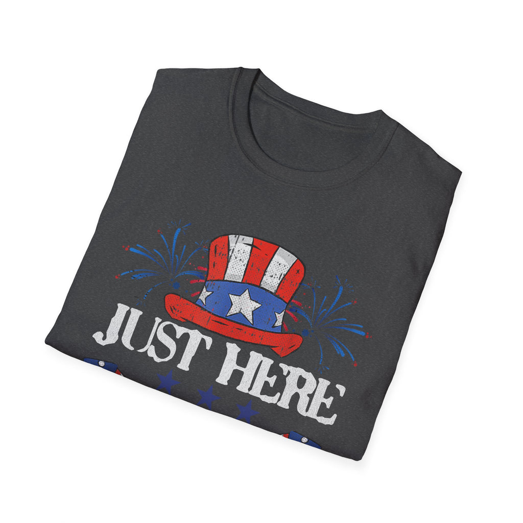 Just Here to Bang 4th of July Adult T-Shirt