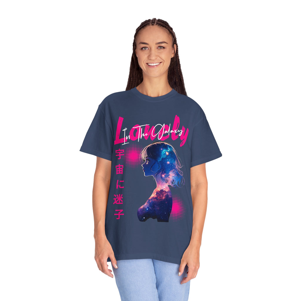 Lonely Space Galaxy Anime Girl T-shirt