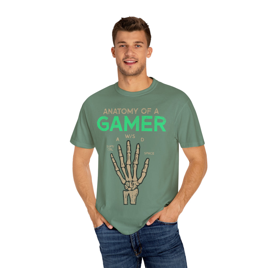 Anatomy of a Gamer – Skeleton Hand with Keyboard Gaming T-shirt