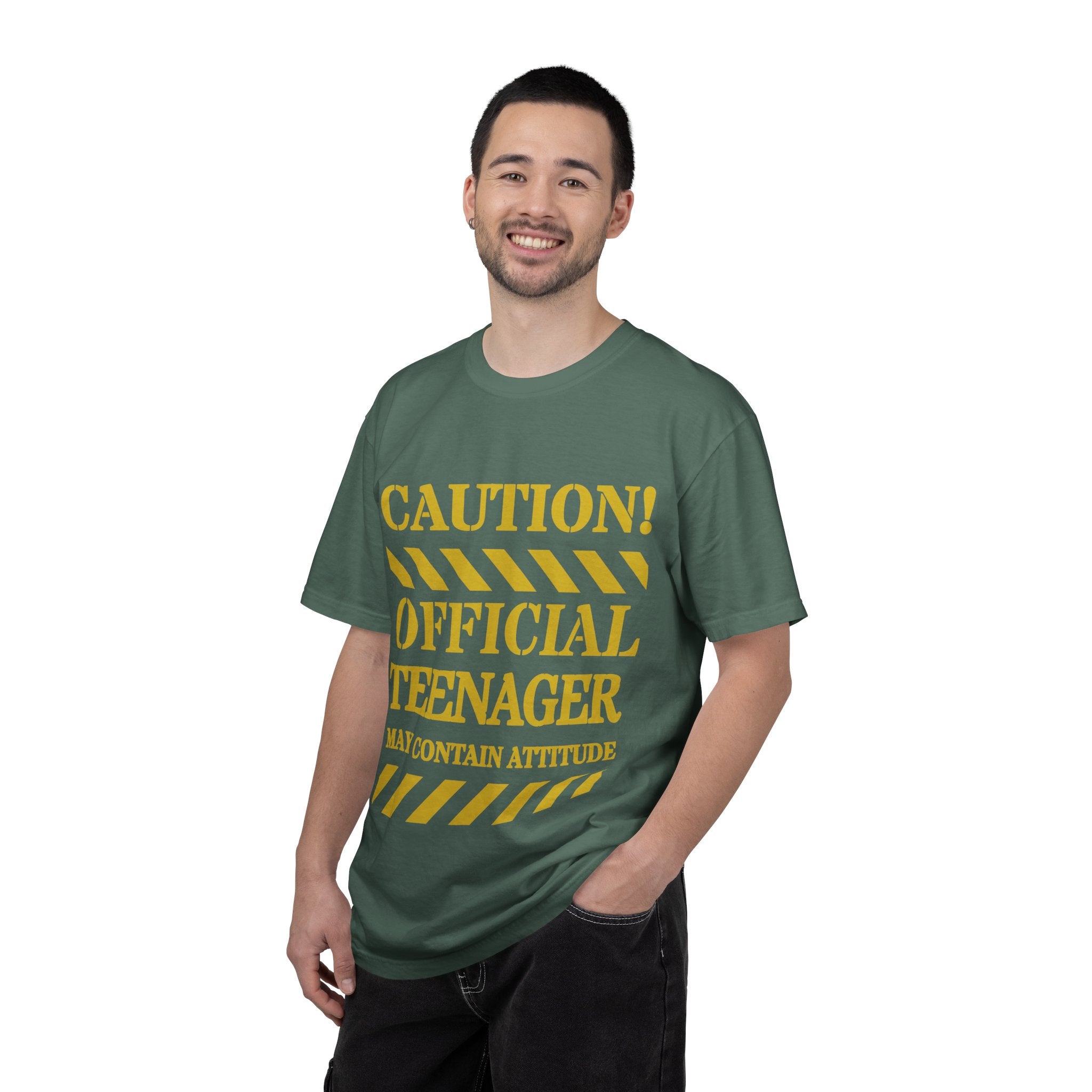 Caution! Official Teenager T-Shirt — 'May Contain Attitude' Youth Graphic Tee