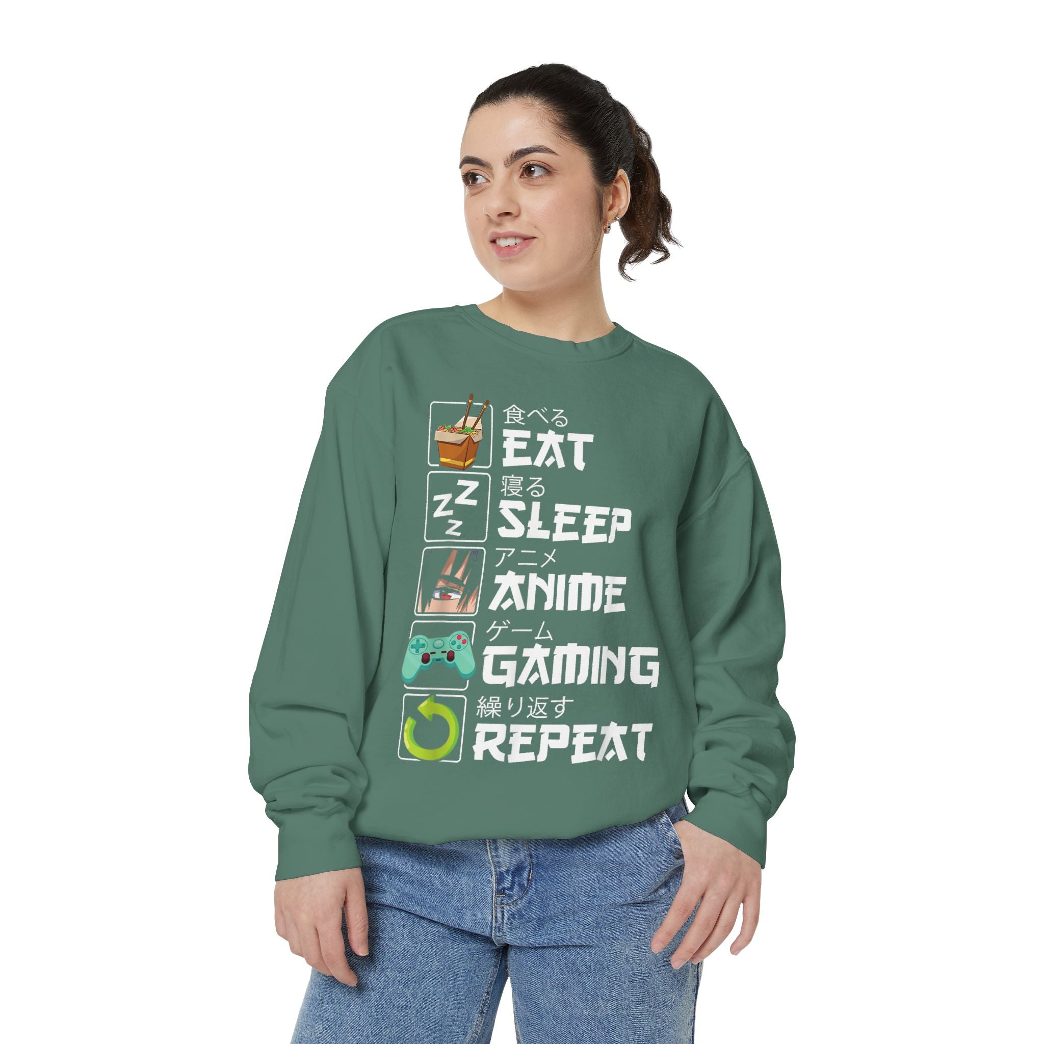 Anime Eat Sleep Anime Gaming Repeat – Funny Anime Gamer Sweatshirt