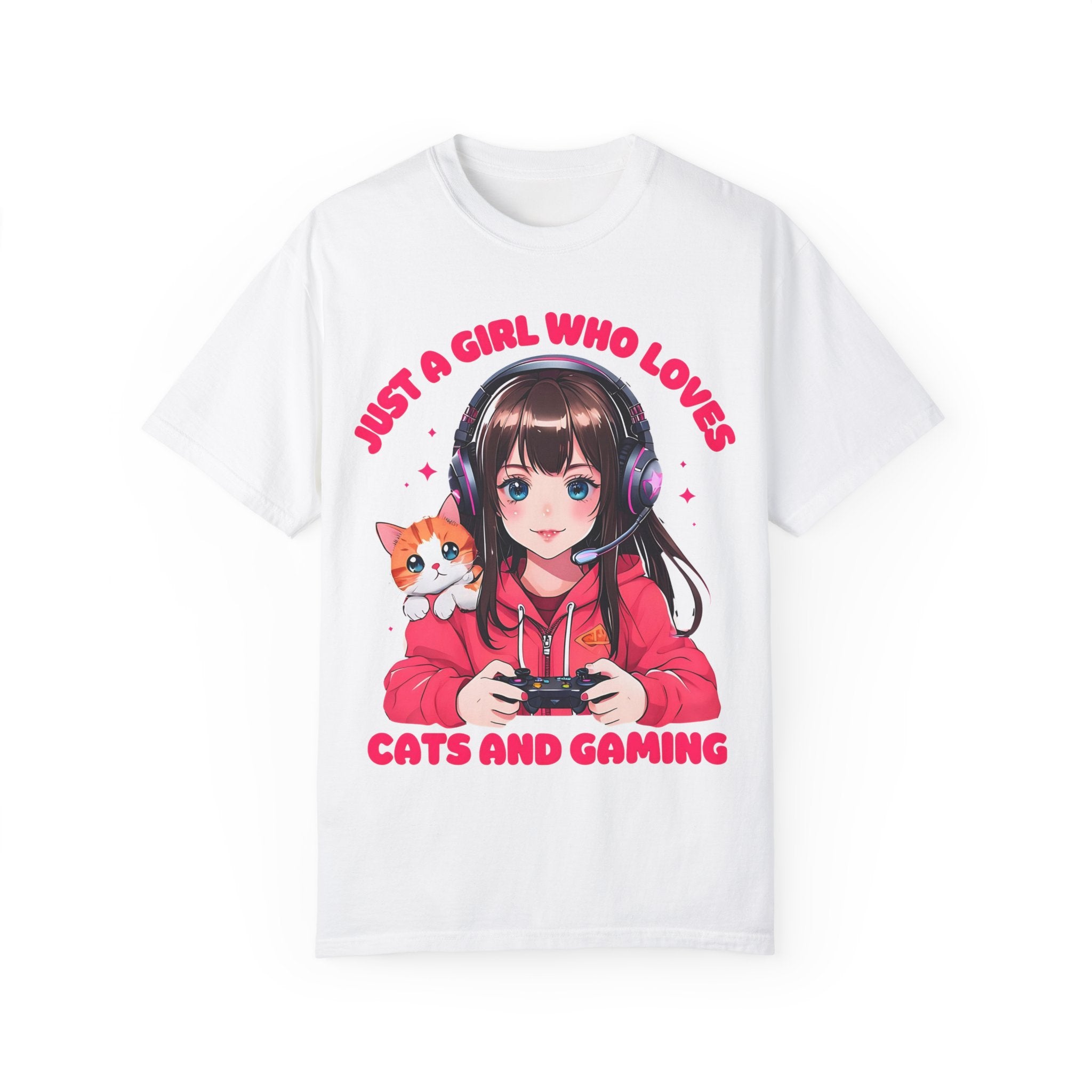 Just A Girl Who Loves Cats and Gaming T-shirt