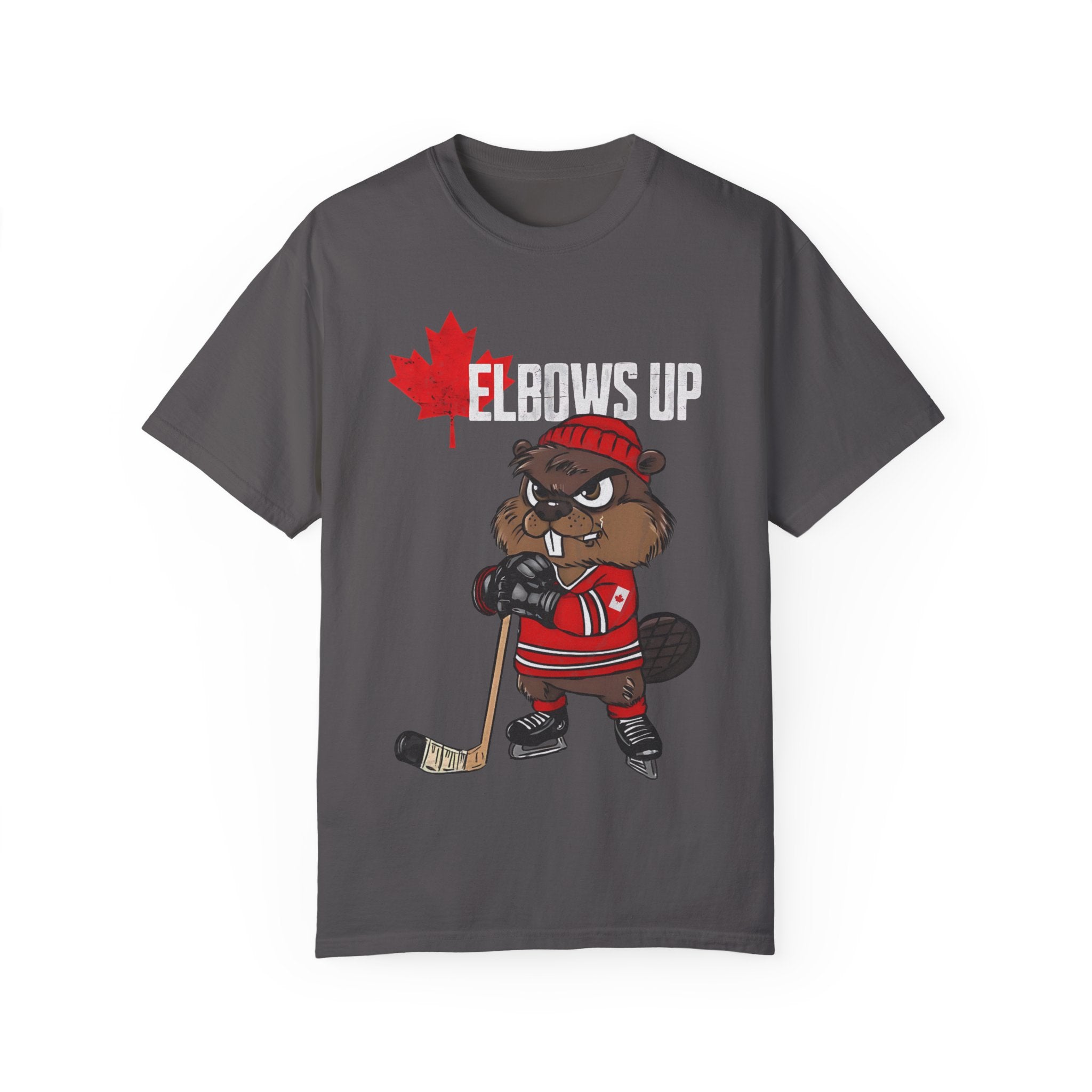 Elbows Up Canada Beaver Hockey Player T-shirt