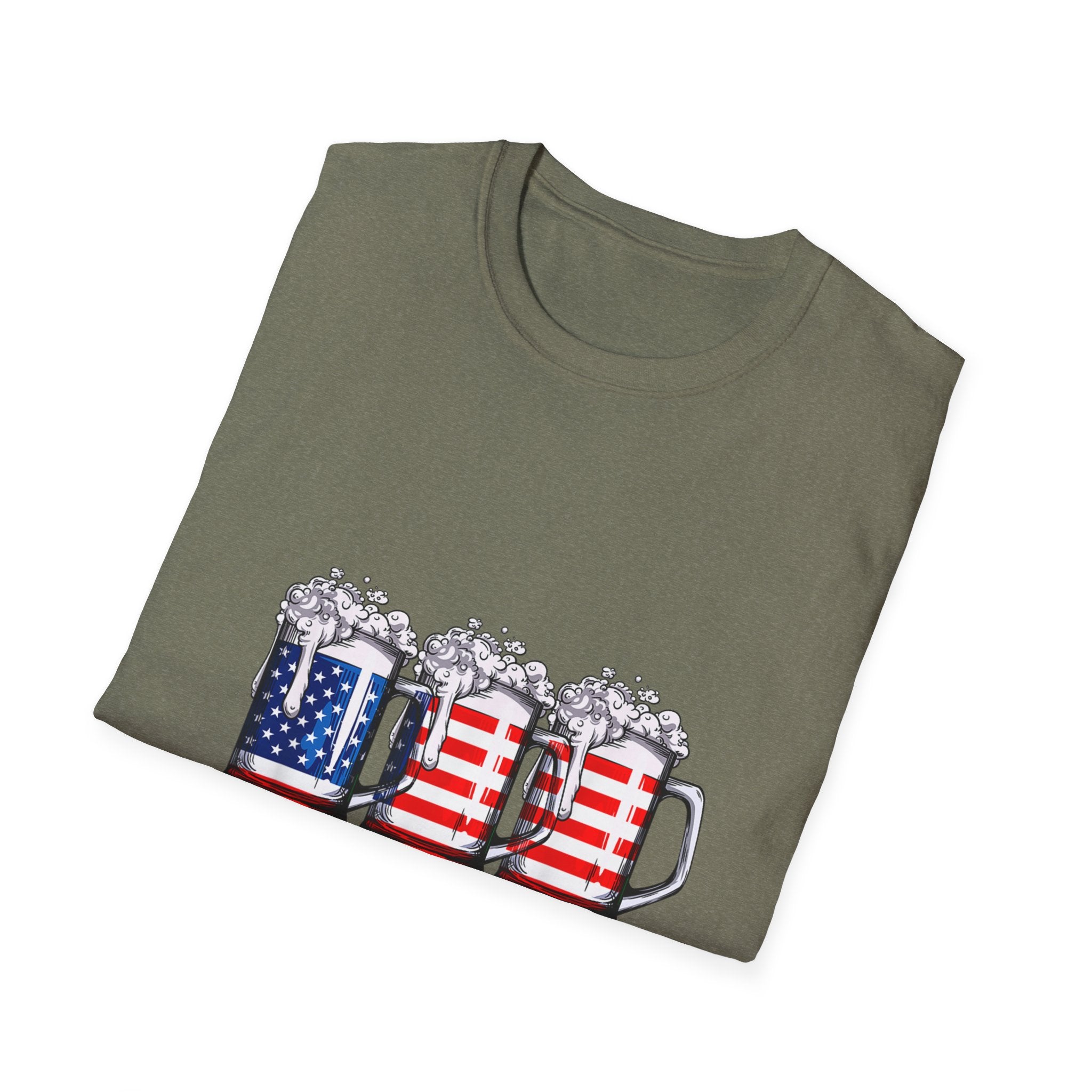 4th of July Beer Drinking USA Mug T-Shirt