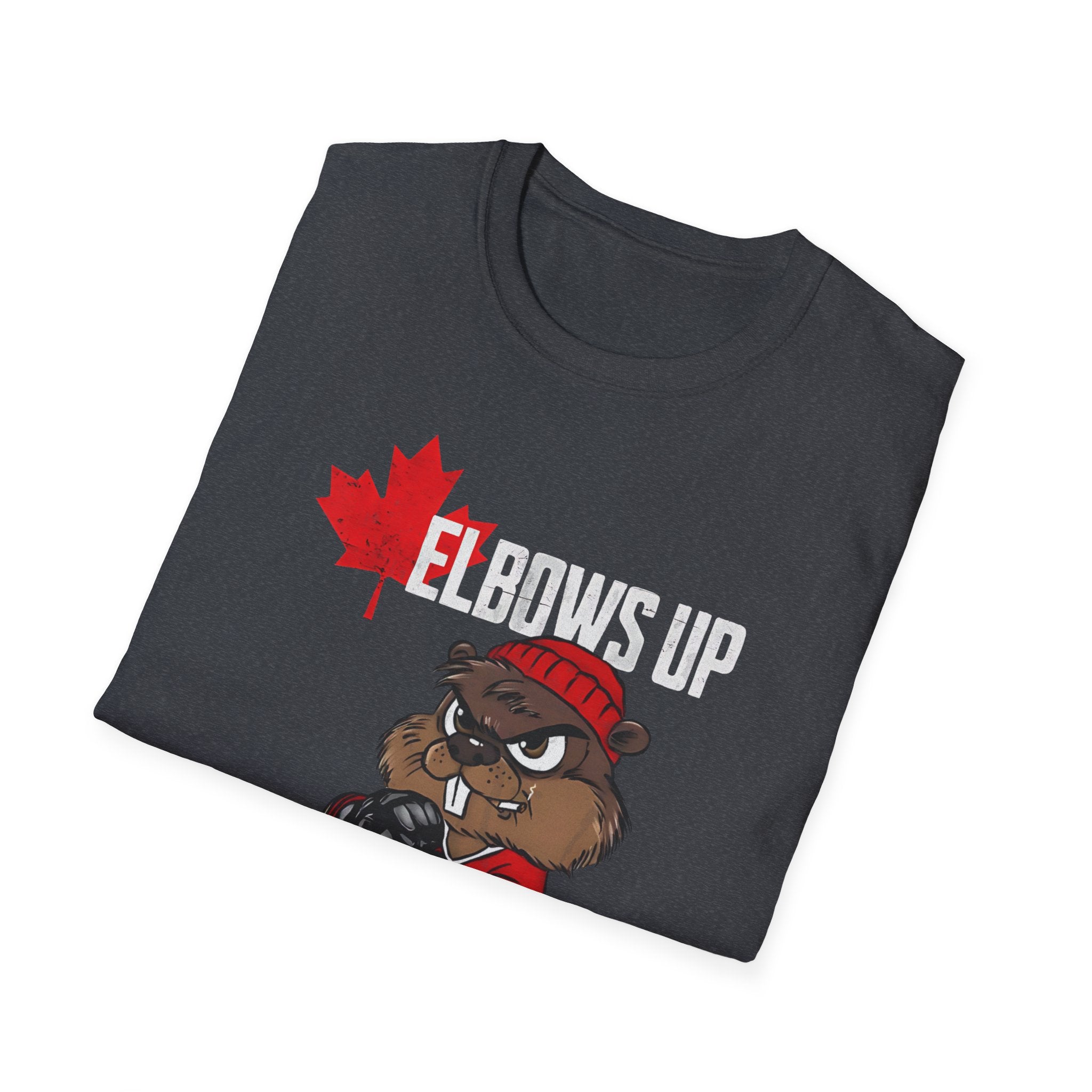Beaver Hockey Elbows Up Canada Graphic Shirt