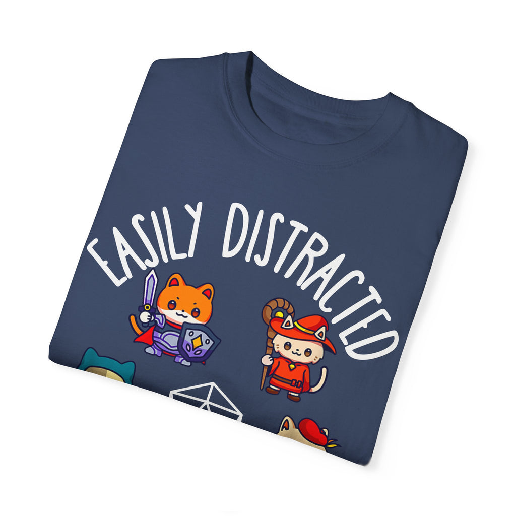 Easily Distracted by Cats and Side Quests T-shirt