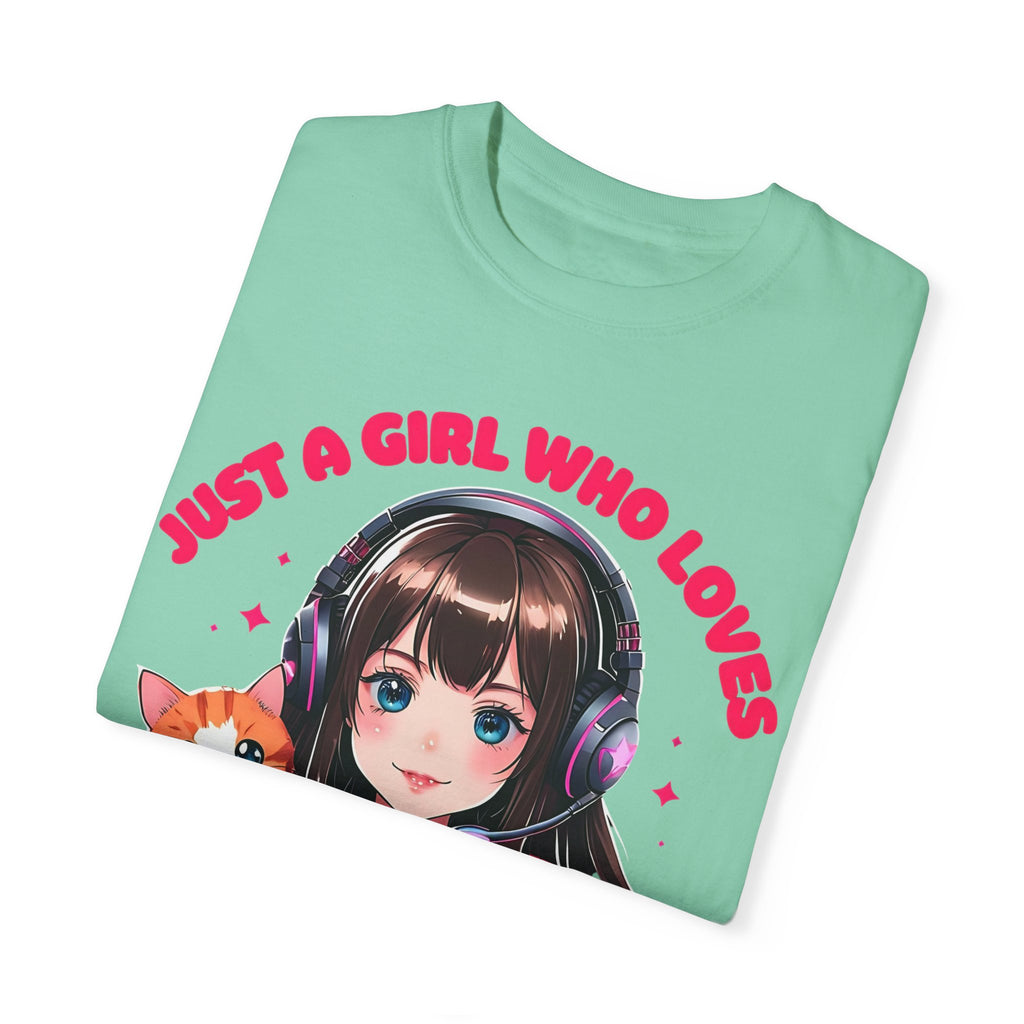 Just A Girl Who Loves Cats and Gaming T-shirt