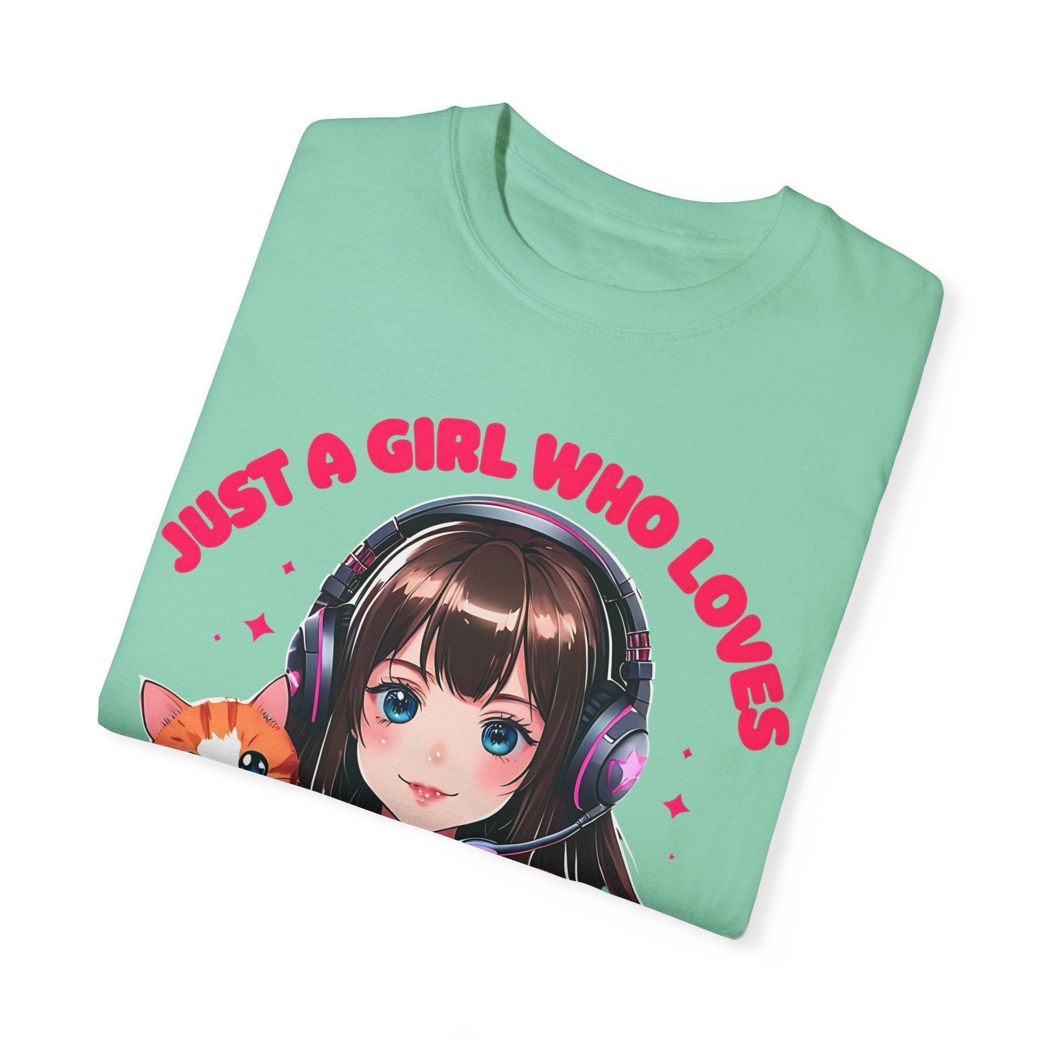 Just A Girl Who Loves Cats and Gaming T-shirt