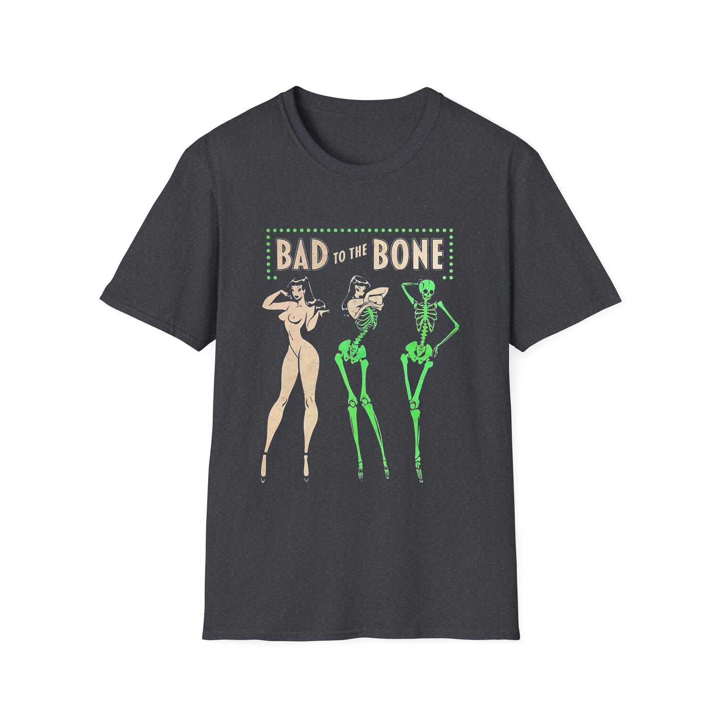 Bad to the Bone Halloween Skeleton Woman Baddie T-Shirt