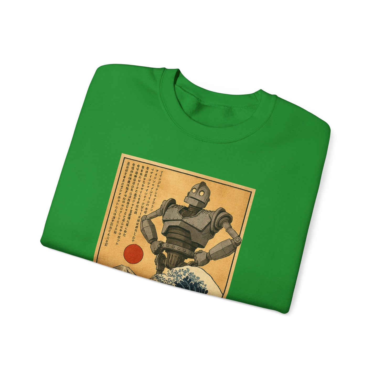 Mecha Shadows Over Fuji Retro Anime Sweatshirt