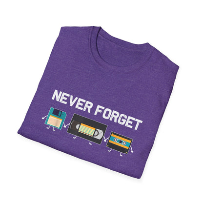 VHS Tape Cassette Floppy Disk – Never Forget Retro T-Shirt