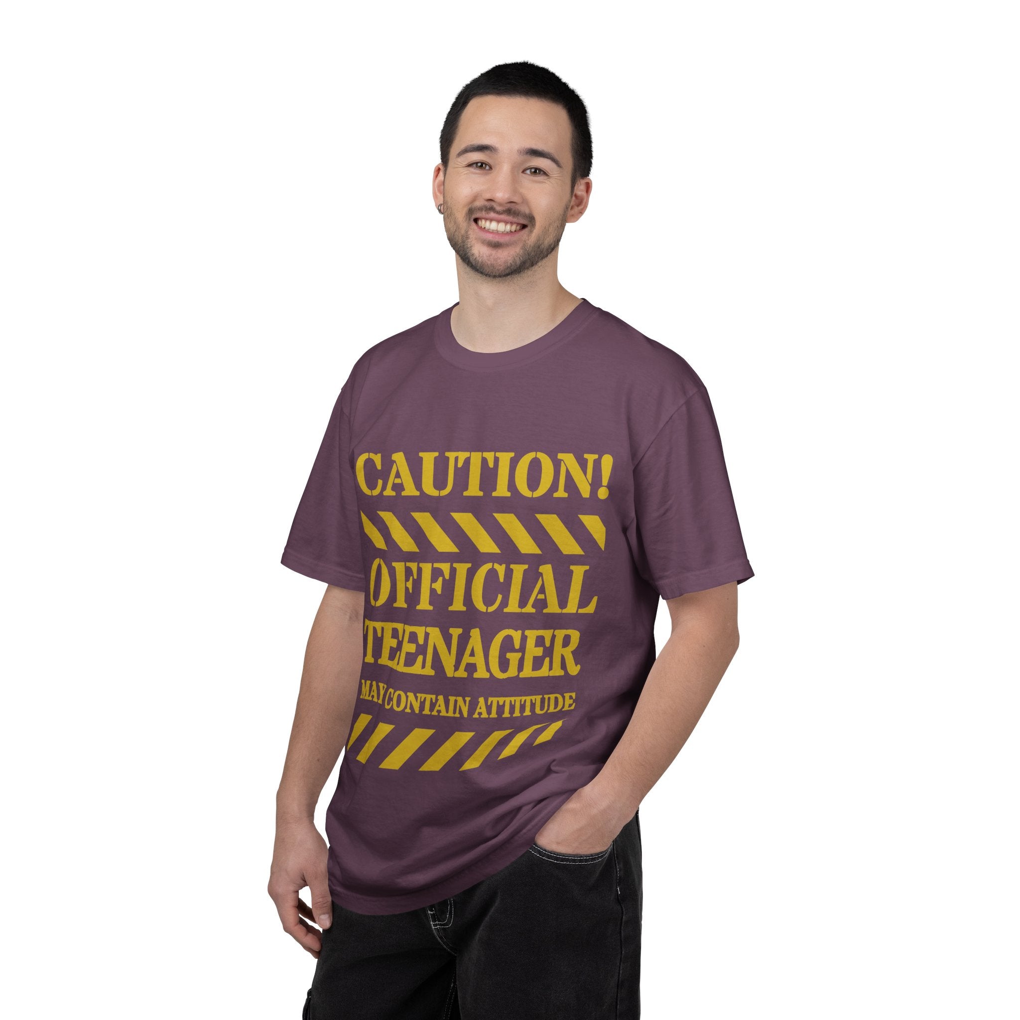 Caution! Official Teenager T-Shirt — 'May Contain Attitude' Youth Graphic Tee