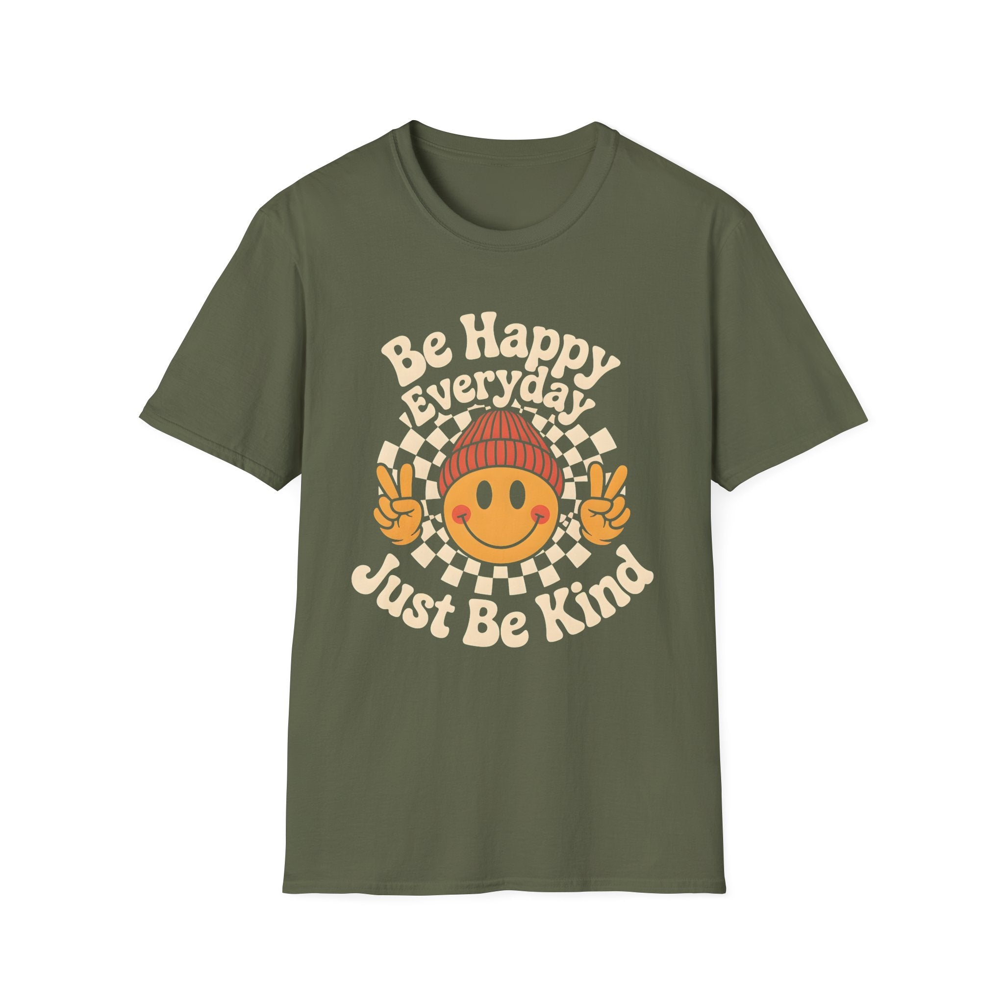 Be Happy Everyday Just Be Kind Cute Smiley Face T-Shirt