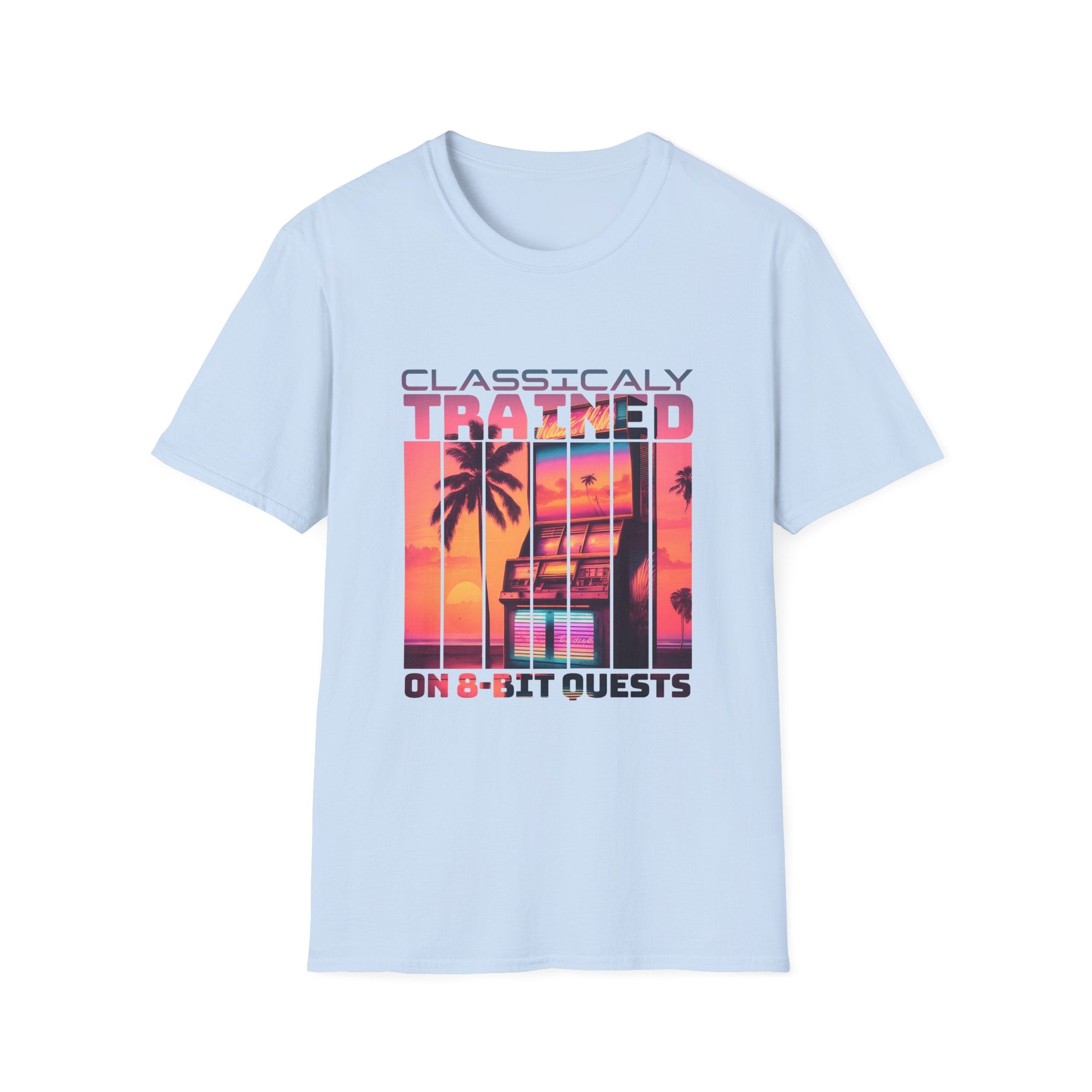 Synthwave Retro Classically Trained on 8-Bit Quests Arcade T-Shirt