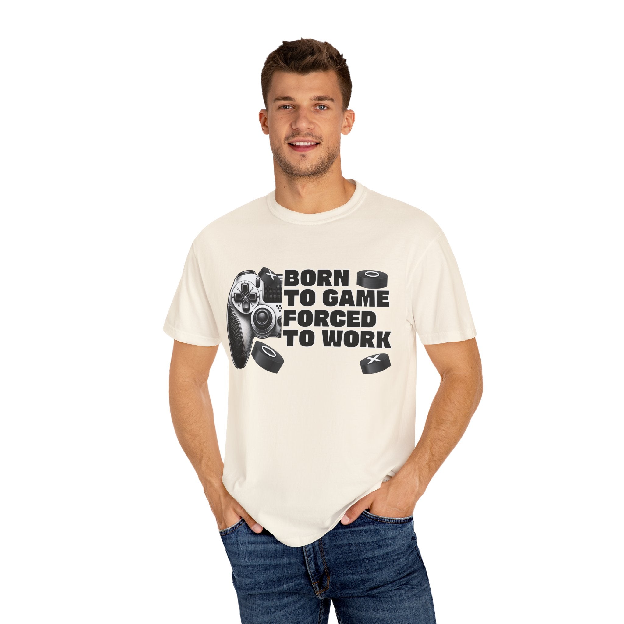Born To Game, Forced To Work Funny Gamer T-Shirt