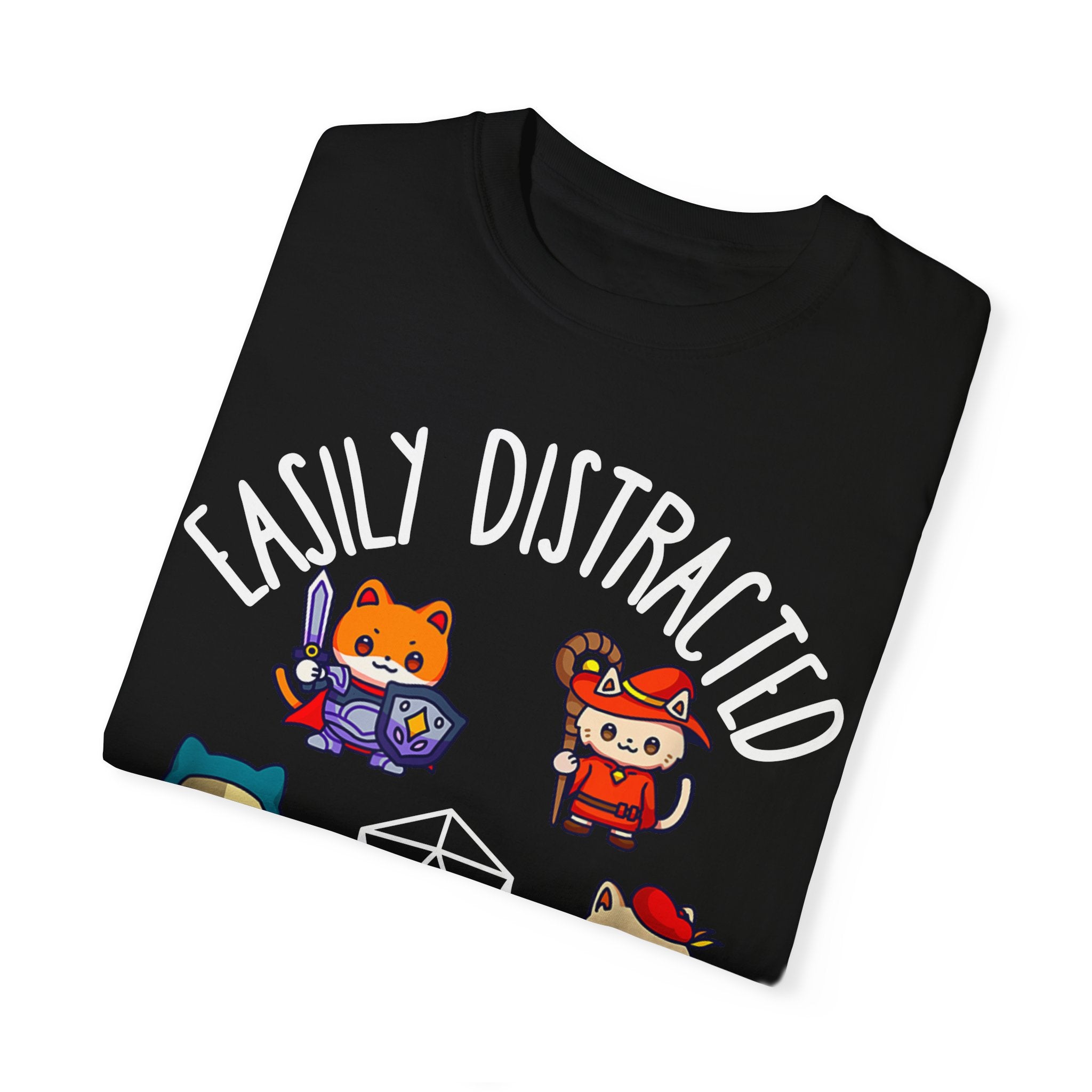 Easily Distracted by Cats and Side Quests T-shirt